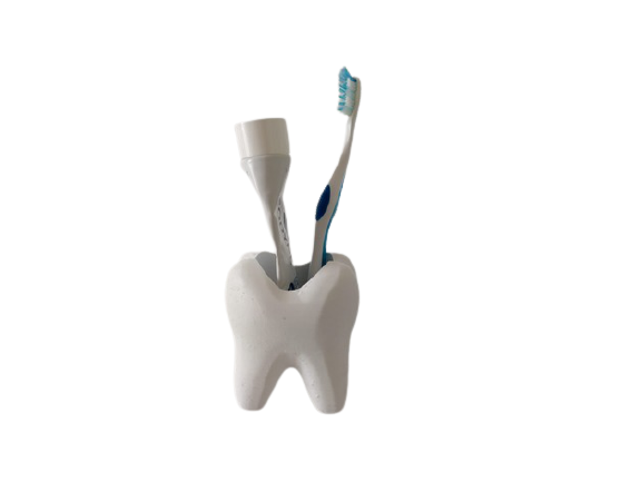 Kit 2x Porta Escova de dente em Formato De Dente Diversão
