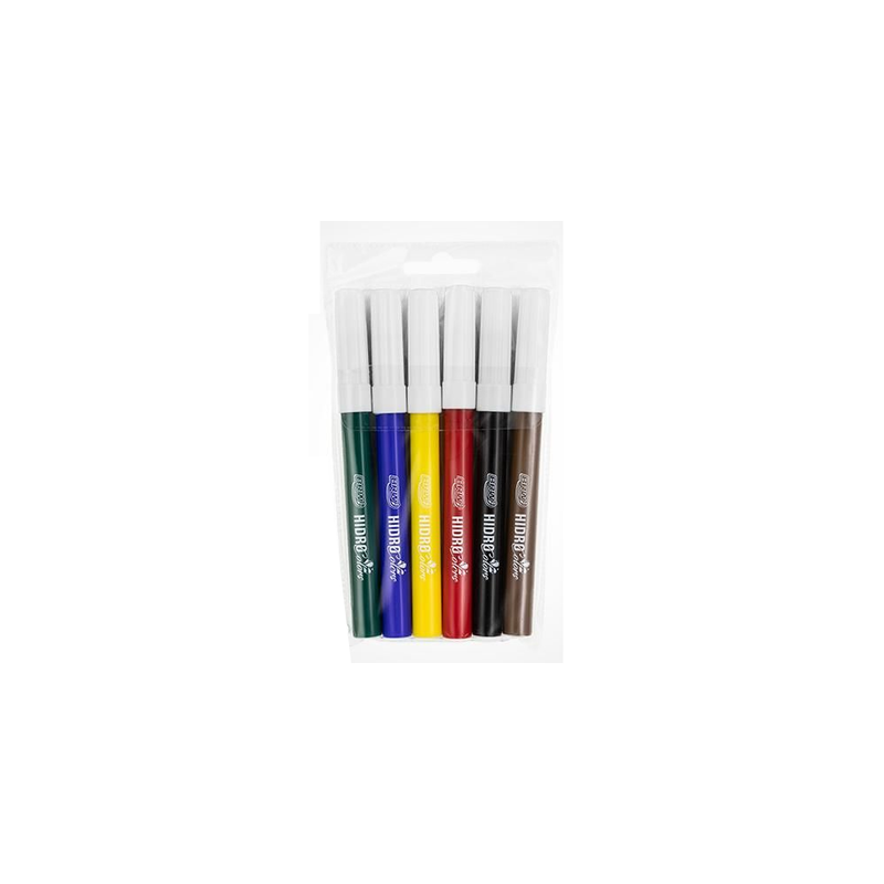 Caneta Hidrográfica - 06 Cores - HidroColor - Brw
