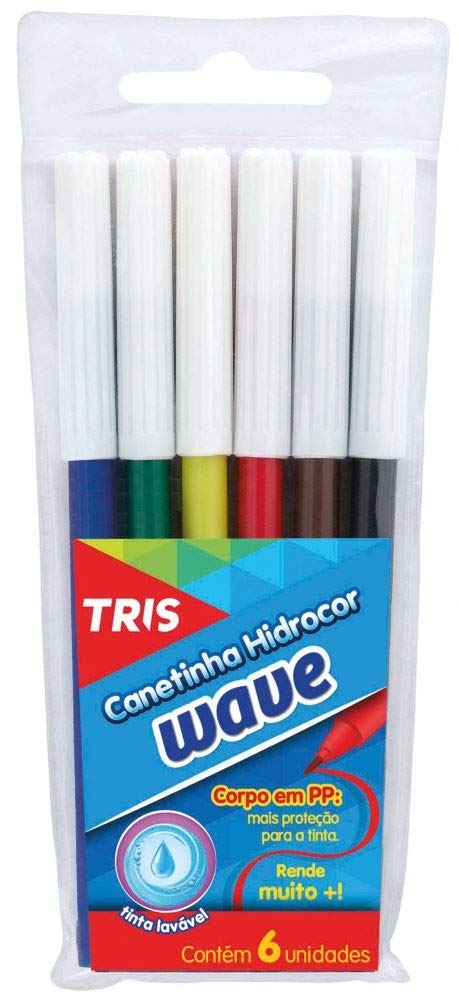 Caneta Hidrografica - Wave 06 Cores Tris