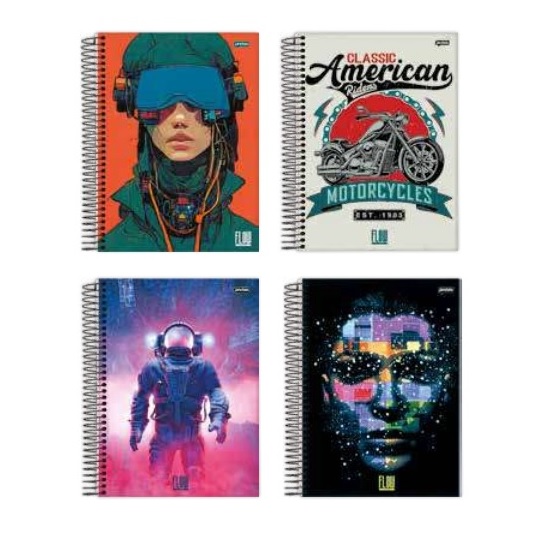 Caderno - 1/4 - Flow Line - 80 Fls - Jandaia