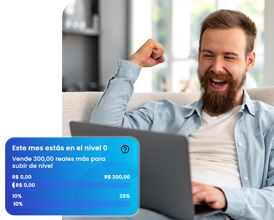 homem feliz usando o celular