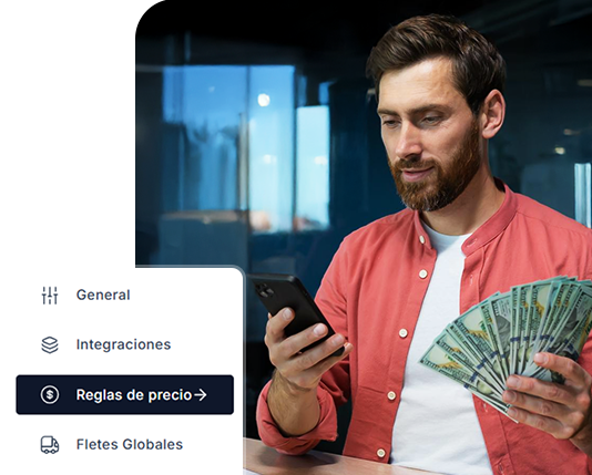 homem feliz ao receber notificações de vendas concluídas
