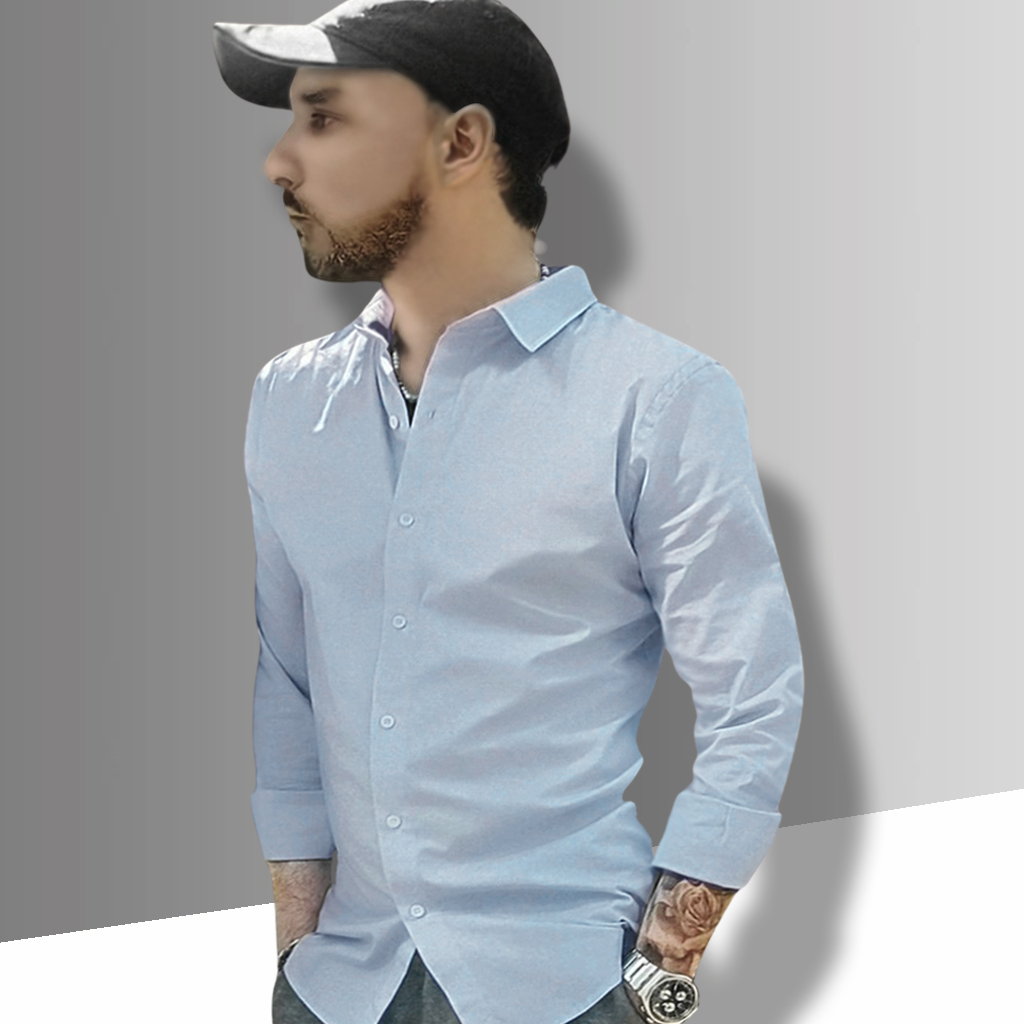 Camisa, Celeste, Claro, BodyMaker, Hombre, Slimfit
