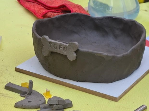Comedouro para cachorro personalizado com carimbo com nome do pet