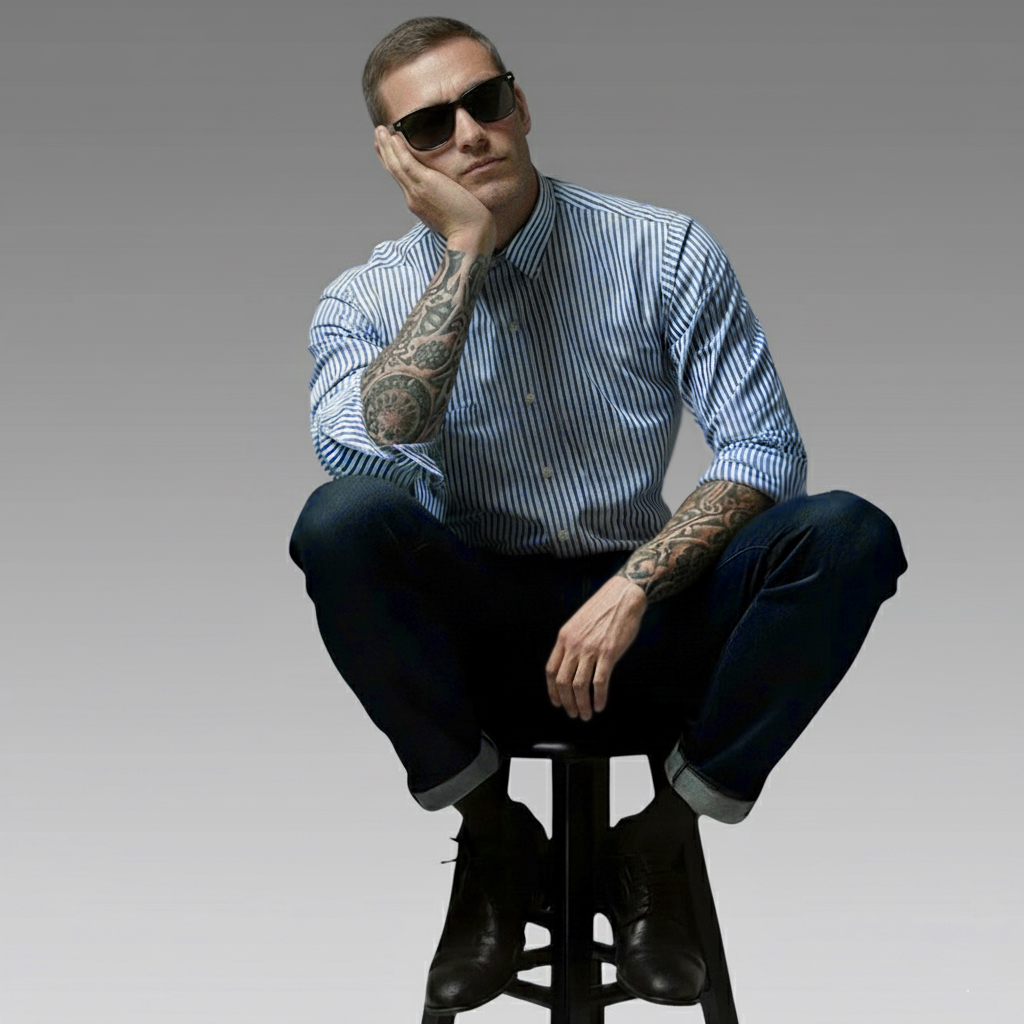 ImagenCamisa, Hombra, Slimfit, BodyMaker, Proceso, Artesanal, Camisa Celeste, Celeste rayada, Argentina