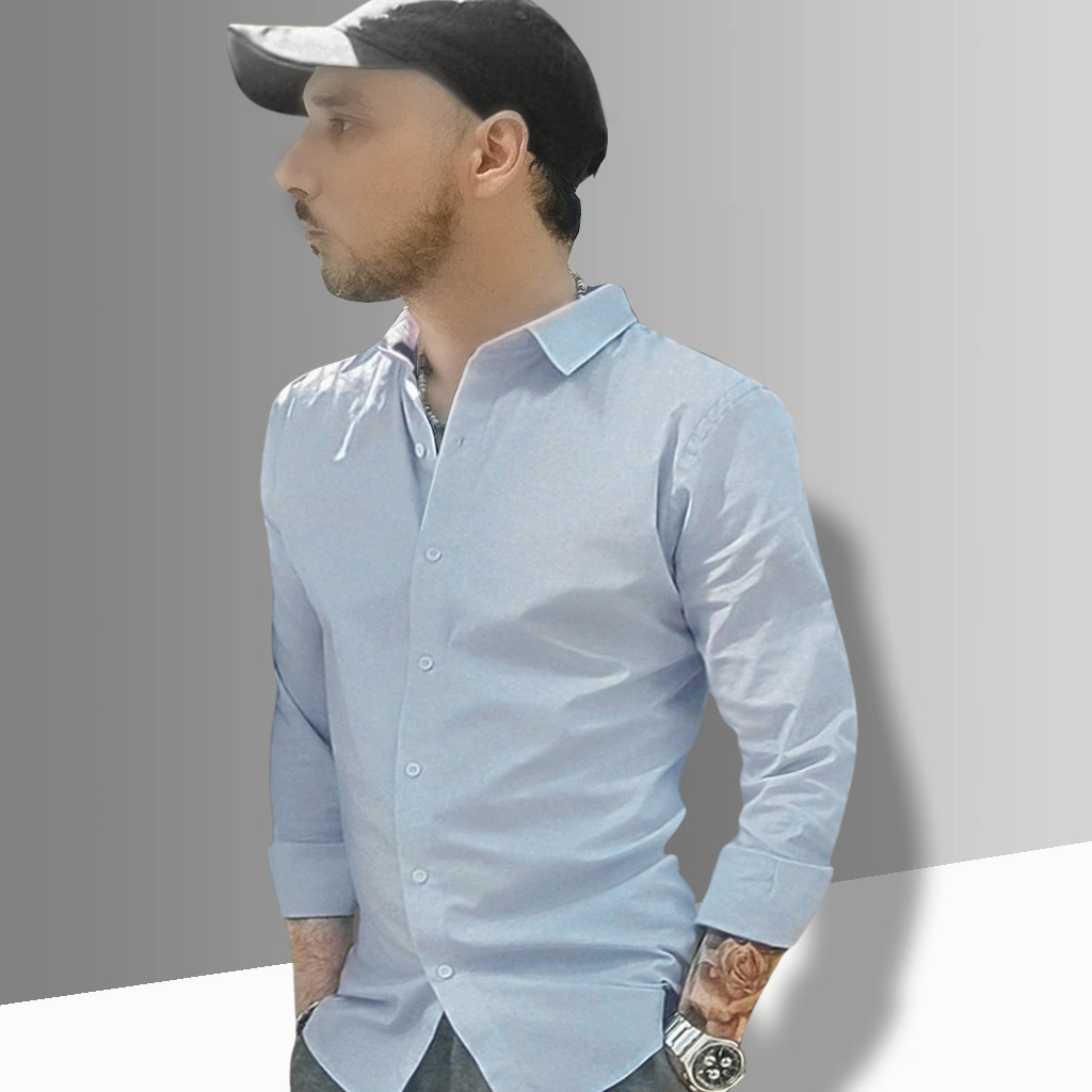 Camisa, Celeste, Claro, BodyMaker, Hombre, Slimfit