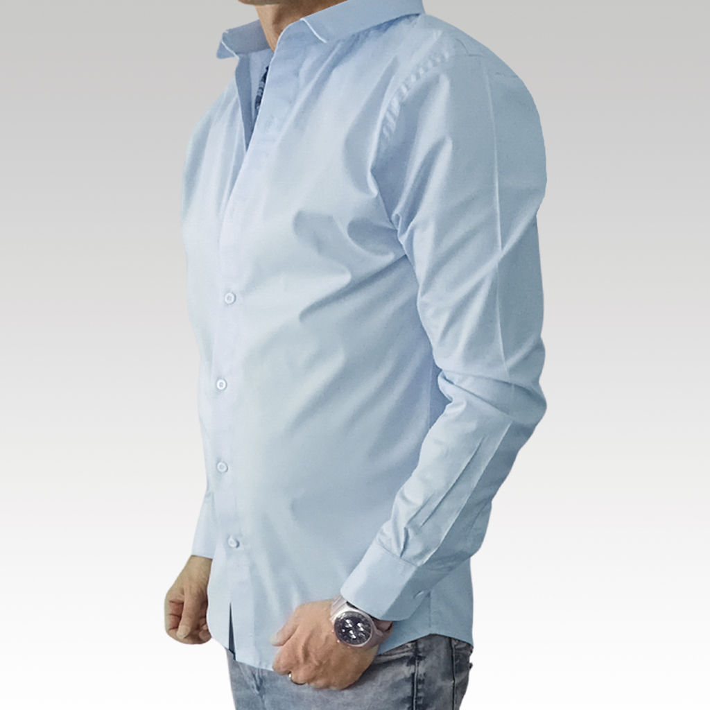 Camisa celeste claro** atemporal BodyMaker – Edición Limitada 100VIP – Hecho en Argentina - Slimfit"